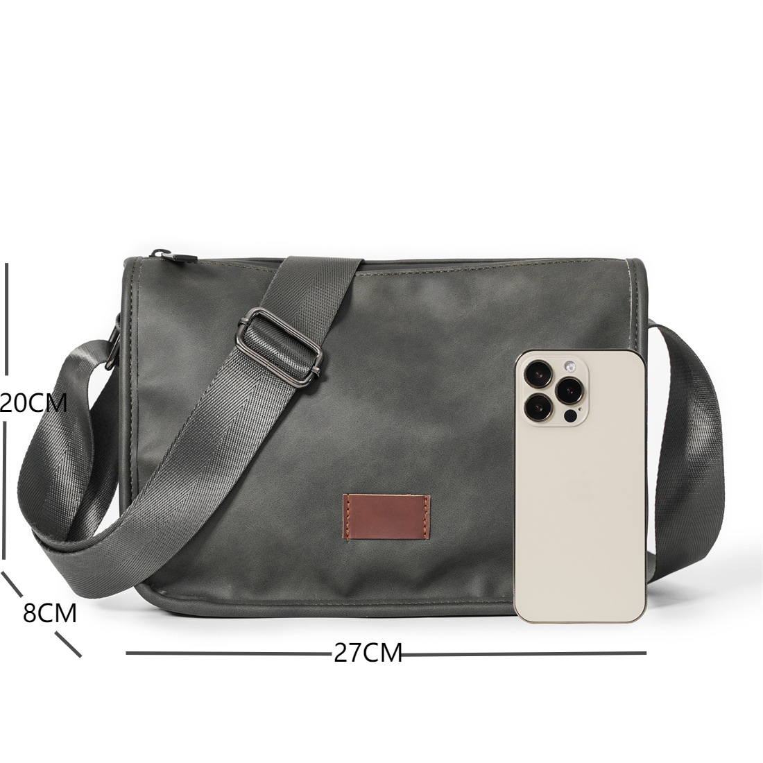 Borsa a tracolla da uomo Nuovo arrivo Moda casual Piccola borsa quadrata Borsa a tracolla semplice da esterno Borsa ipad Borsa da uomo_voghion.com